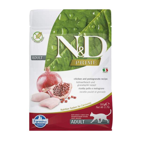 Adult Formulas Chicken & Pomegranate - 300 gm | N&D Prime | Cat food | petzsetgo