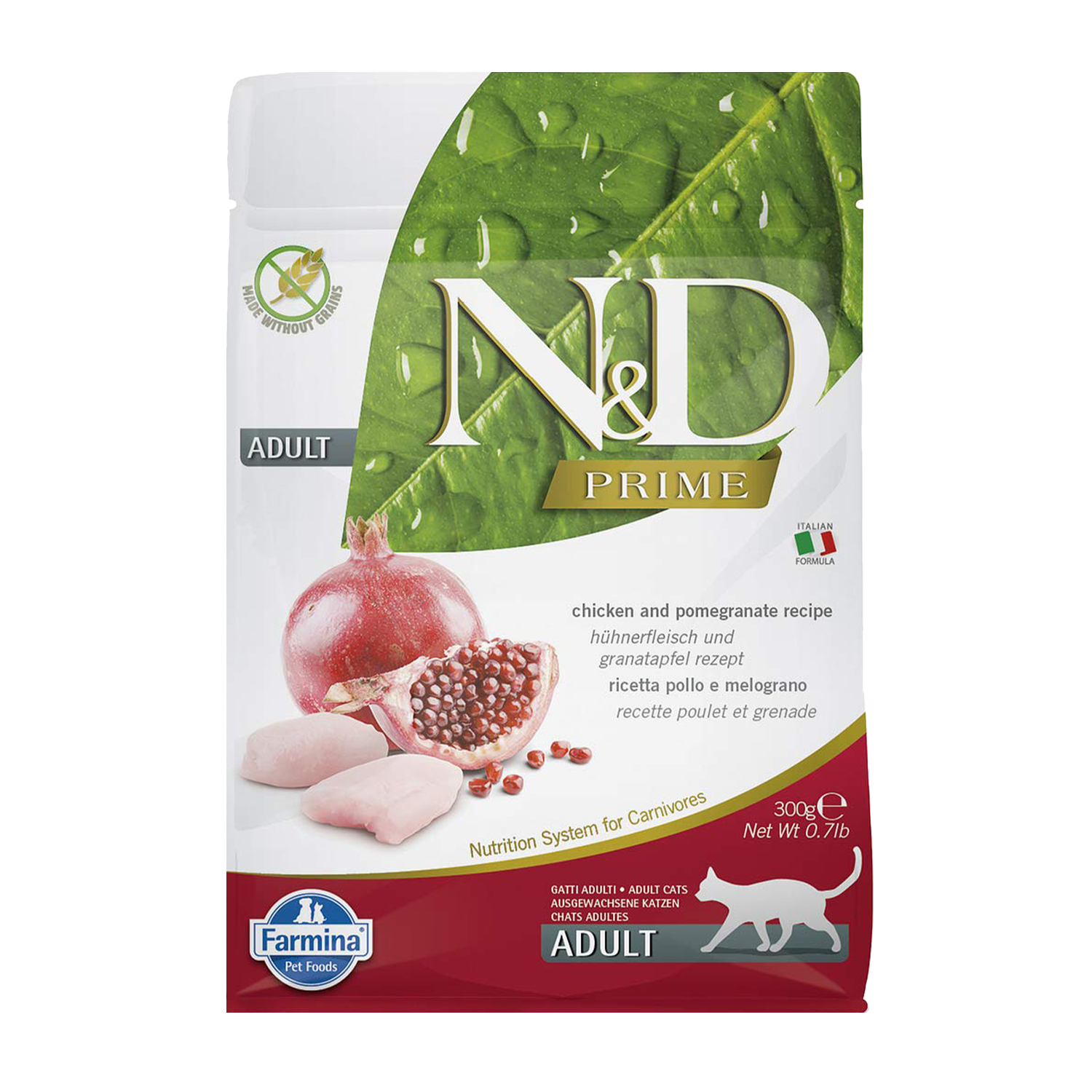 Adult Formulas Chicken & Pomegranate - 300 gm | N&D Prime | Cat food | petzsetgo