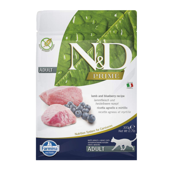 Adult Formulas Lamb & Blueberry - 300 gm | N&D Prime | Cat food | petzsetgo