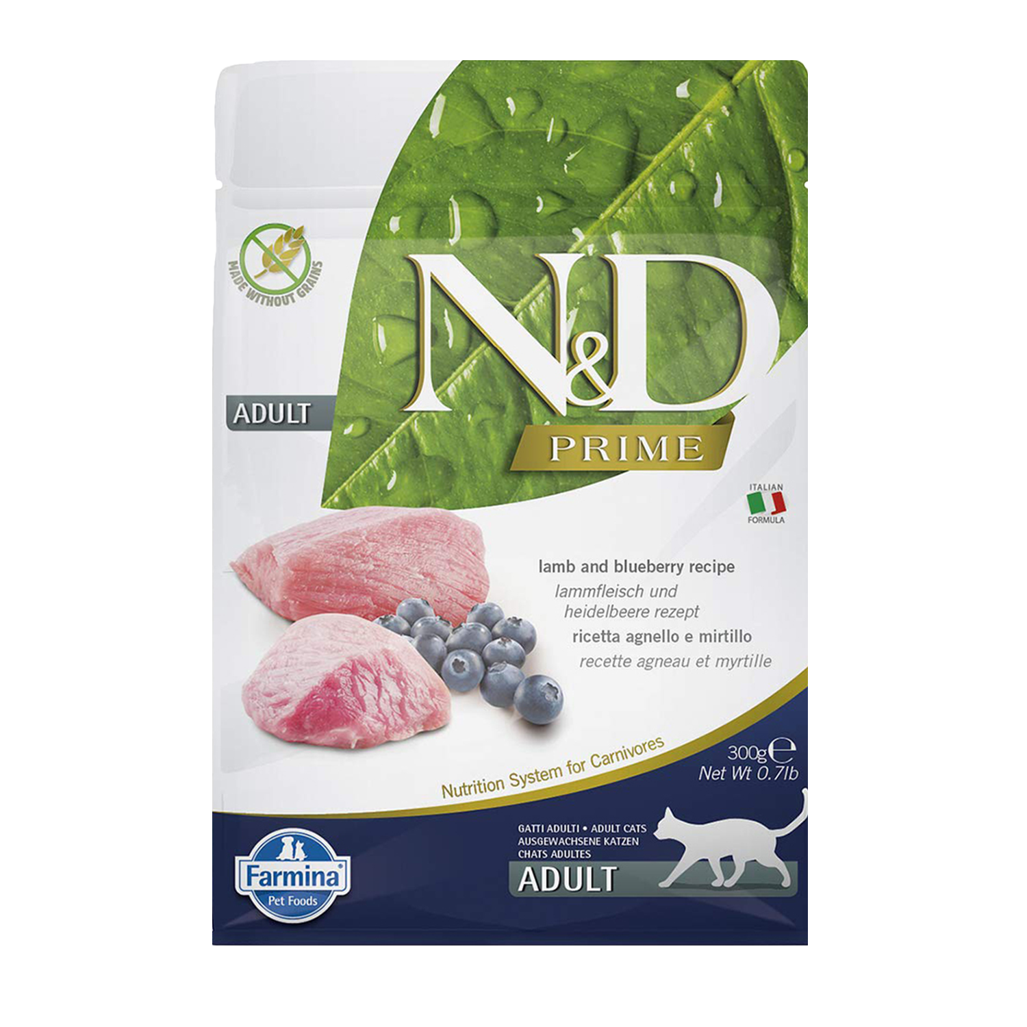 Adult Formulas Lamb & Blueberry - 300 gm | N&D Prime | Cat food | petzsetgo