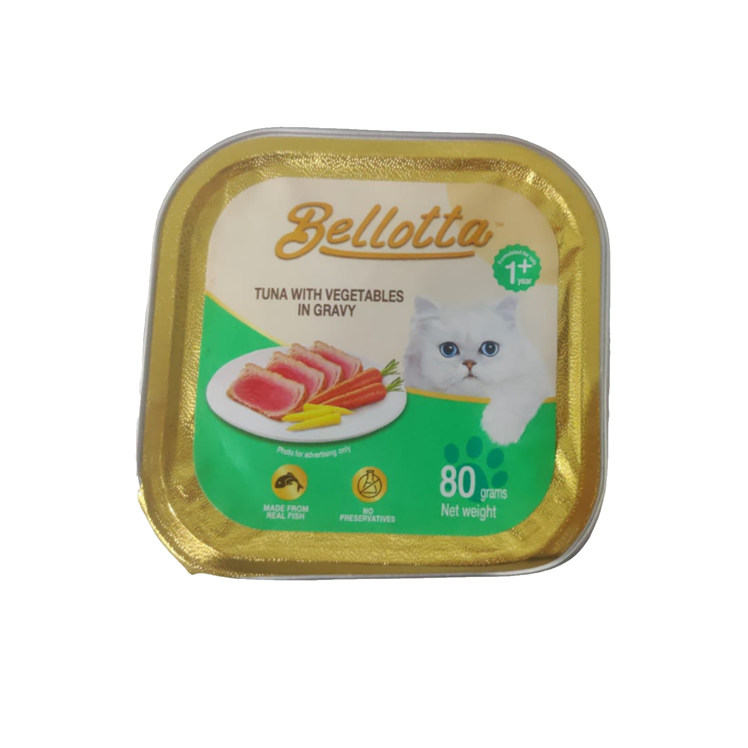 Bellotta in tray- tuna in gravy -toping vegetable-top | cat food | petzsetgo