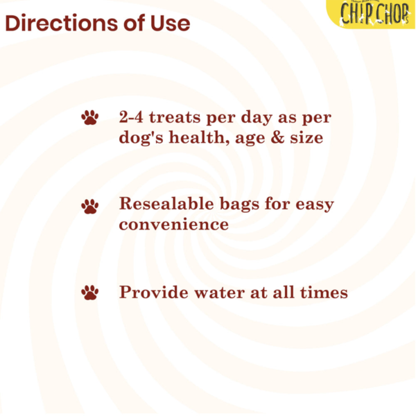directions of use | Chip Chops Banana Chicken I3 | dog food | petzsetgo
