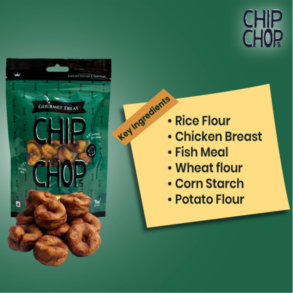 Key Ingredients | Chip Chops Chicken Donuts I4 | Dog Food | Petzsetgo