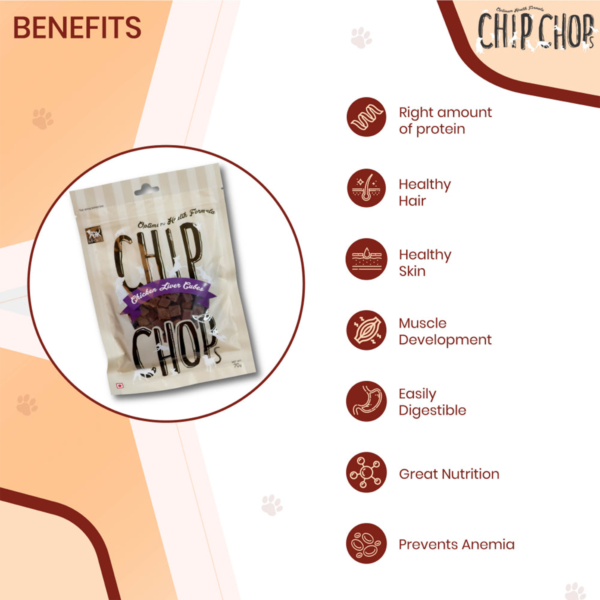 Benefits | Chip Chops Chicken Liver Cubes I2 | Dog Food | Petzsetgo