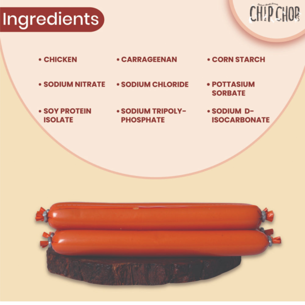 Ingredients | Chip Chops Chicken Sausages I2 | Dog Food | Petzsetgo