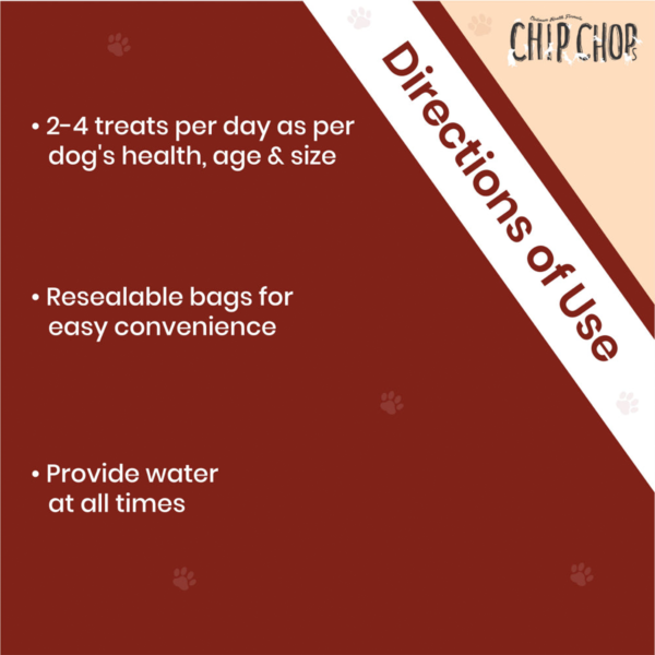 Direction of use | Chip Chops Chicken Squares I3 | dog food | petzsetgo