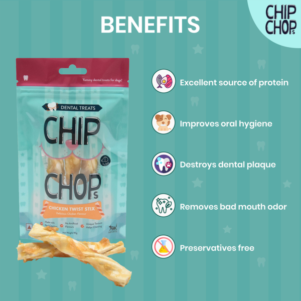 Chip Chops Chicken Twist Stix Delicious Chicken Flavour I1 | benefits | dog food | petzsetgo