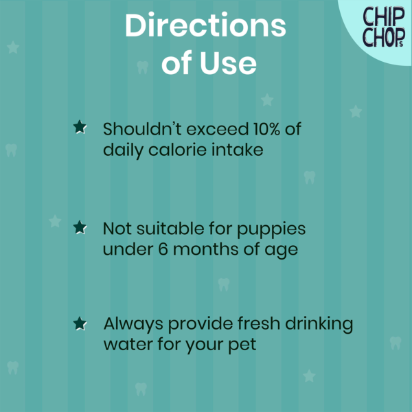 Direction of use | Chip Chops Chicken Twist Stix Delicious Chicken Flavour I4 | dog food | petzsetgo