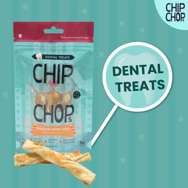 Dental treats | Chip Chops Chicken Twist Stix Delicious Chicken Flavour I5 | Dog food | petzsetgo