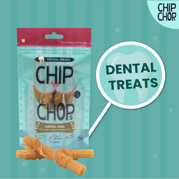 Chip Chops Dental Roll Peanut Butter Wrapped with Real Chicken I4 | dental treats | dog food