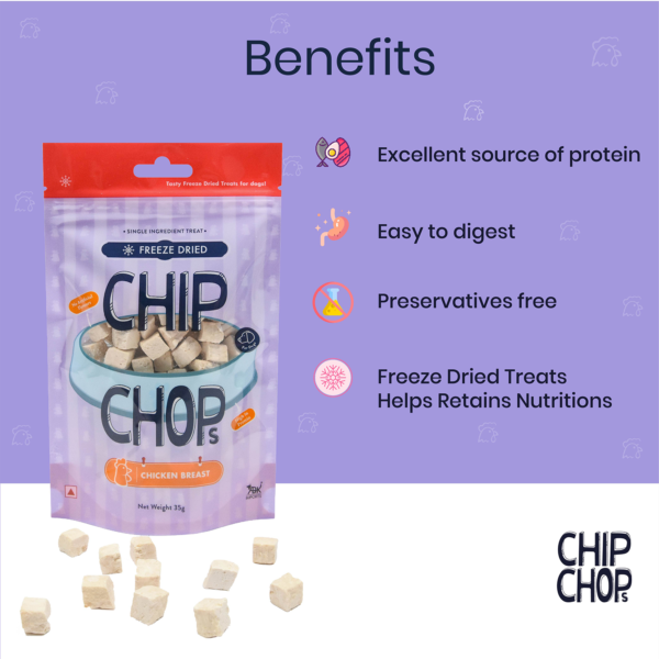 Chip Chops Freeze Dried Chicken Breast I1 | benefits | dog food