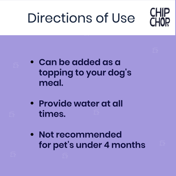 Chip Chops Freeze Dried Chicken Breast I4 Dog food |direction of use