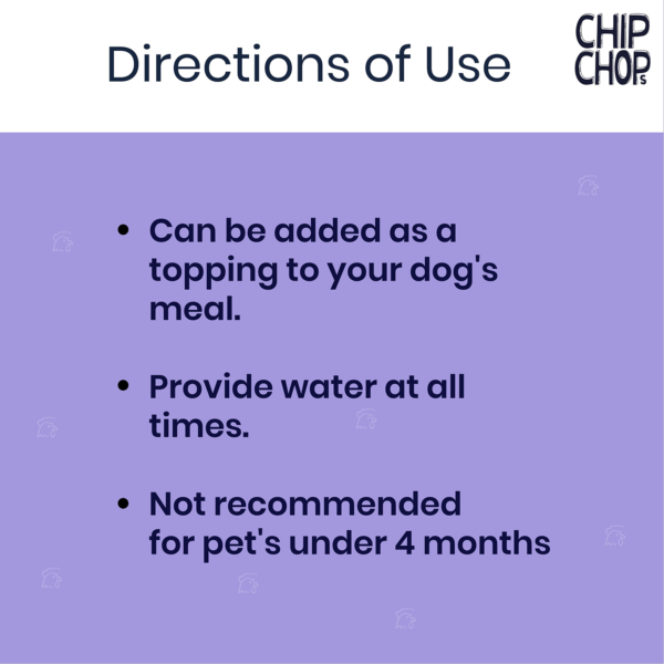 Direction of use | Chip Chops Freeze Dried Chicken Liver I4 | Pet food