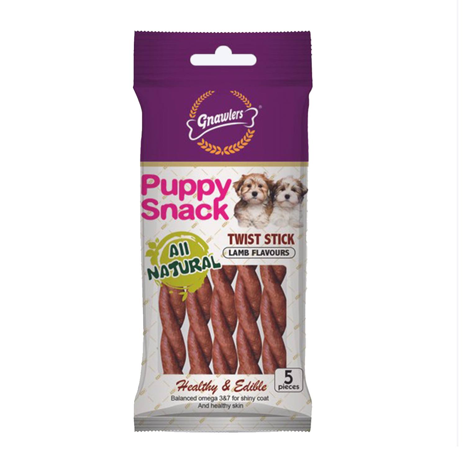 Gnawlers Puppy Snacks - Twist Stick | puppy food | petzsetgo