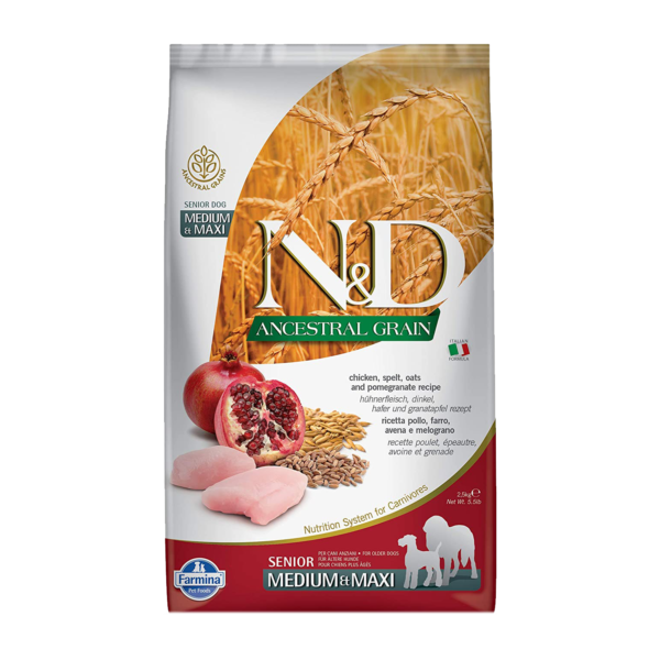 Senior Formulas Chicken & Pomegranate Senior Adult Medium & Maxi - 2.5 kg | N&D Ancestral grain | dog food | petzsetgo