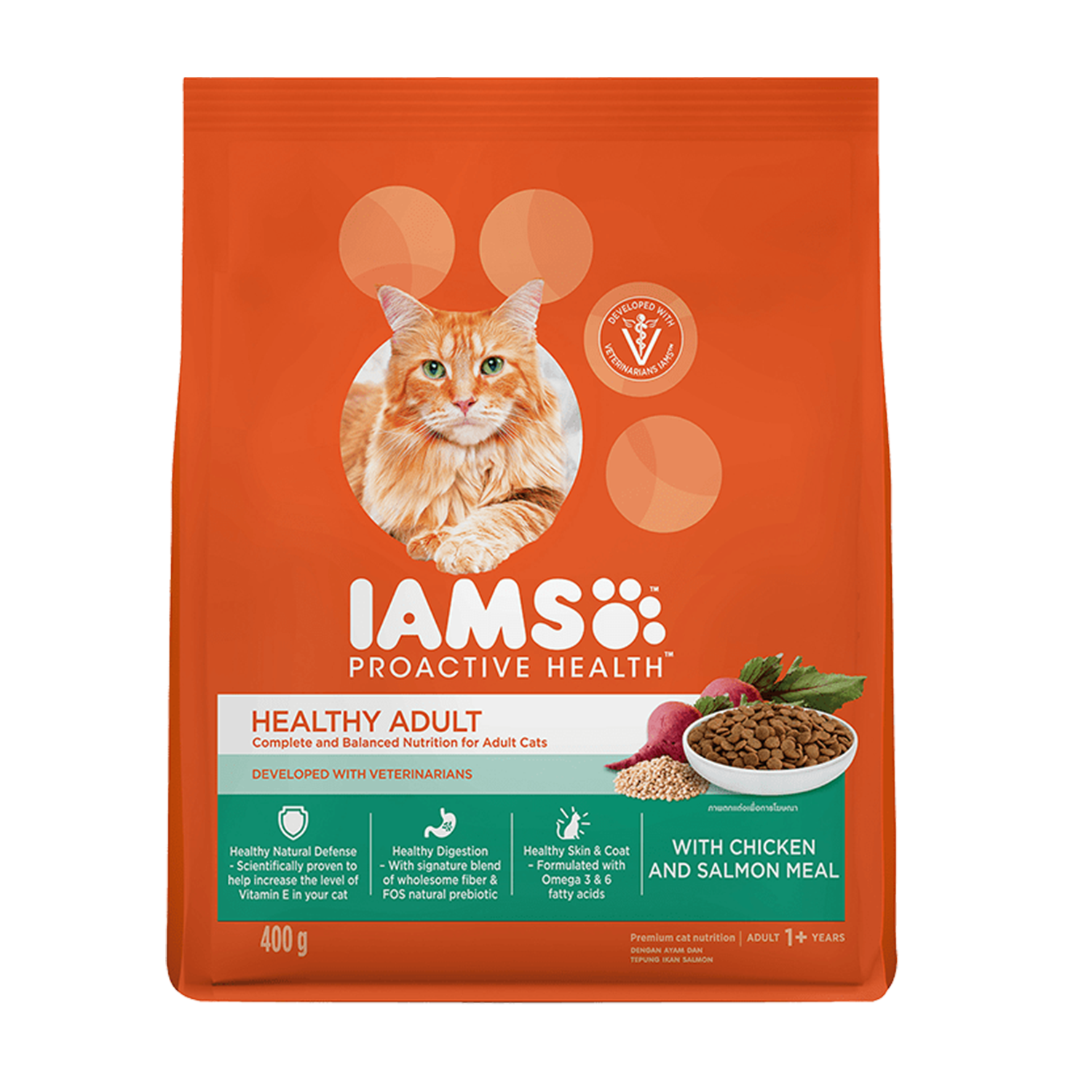 chicken & salmon 400 gm F | IAMS | cat food | petzsetgo