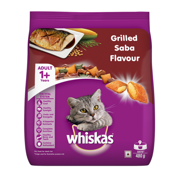 grilled saba flavour - 480 gm F | whikas | cat food | petzsetgo