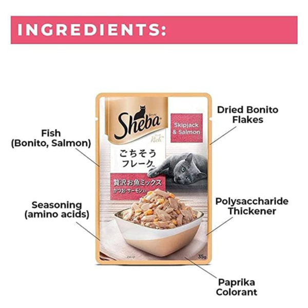 skipjack & salmon I2 | ingredients | sheba | cat food | petzsetgo