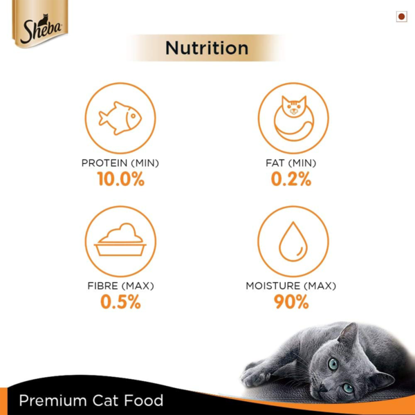 succulent chicken braeast in gravy - i1 | nutrition | cat food | sheba |petzsetgo